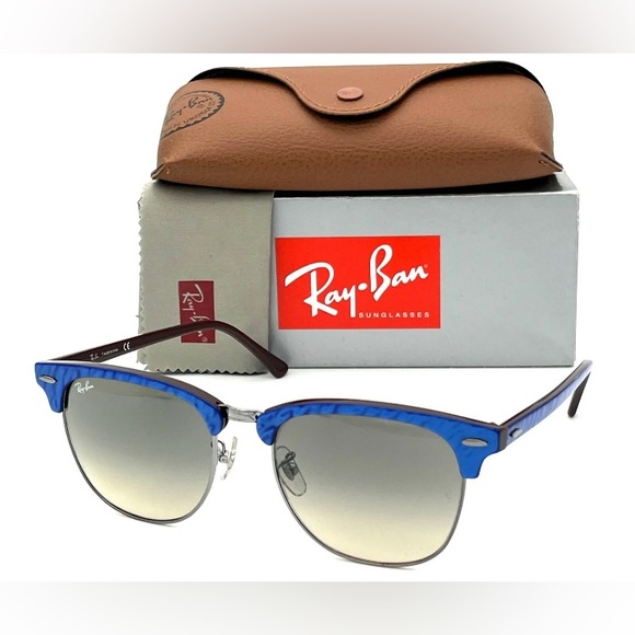 Ray Ban RB3016F Wrinkled Blue on Brown / Gray Gradient 55mm Sunglass - Picture 1 of 5
